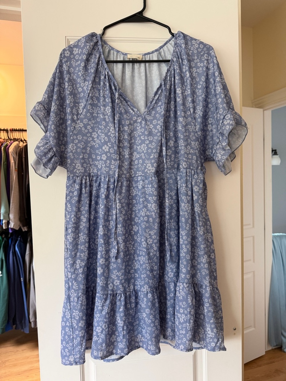 Peach Love California Blue Floral Dress